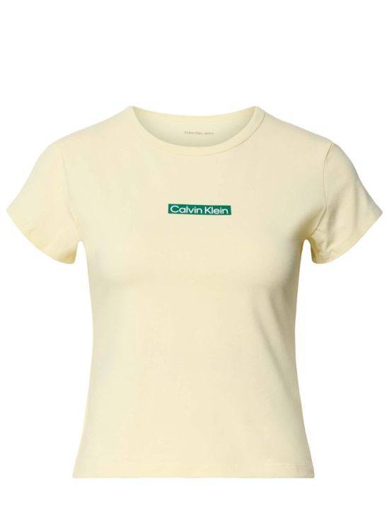 Calvin Klein Γυναικεία Μπλούζα Placed Institutional Baby Tee LV047F842G-743937-Yellow/Κίτρινο