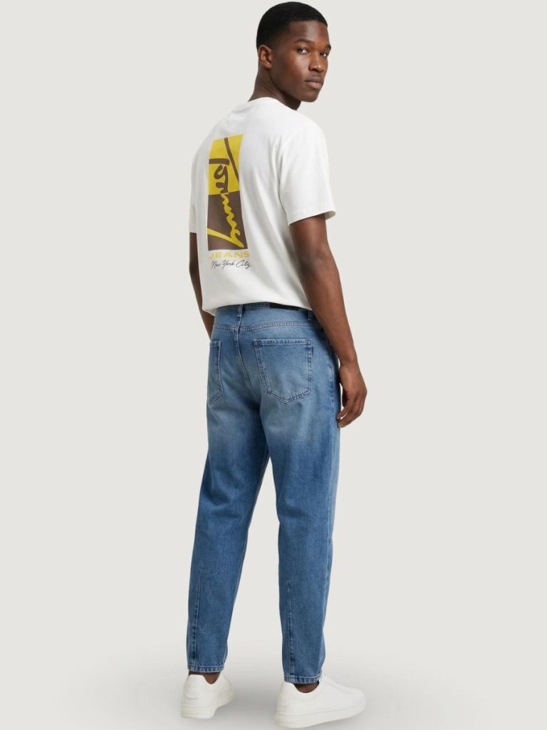 Tommy Jeans ΑΝΔΡΙΚΟ T-SHIRT TOMMY JEANS REG SIGN BLOCK DM0DM22532-YBL-White/Λευκό