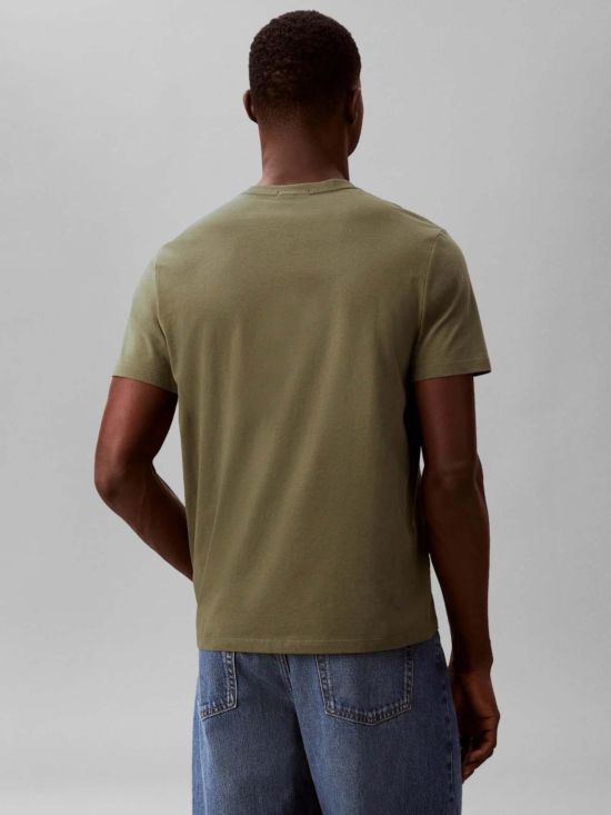Calvin Klein Ανδρική Μπλούζα Ss 30S Jersey Classic Micro Mo LV04RF278G-Olive/Λαδί
