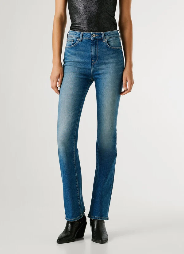 Pepe Jeans Ψηλό flare fit τζιν Dion PL2047335-Blue/Μπλέ