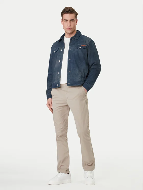 Calvin Klein Jeans Παντελόνι υφασμάτινο Slim Fit LV04RF618G-Beige/Μπέζ