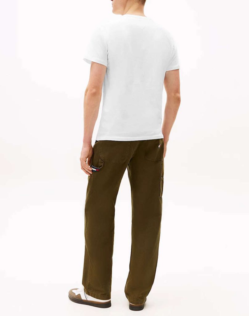 TOMMY JEANS TJM SLIM ESSENTIAL FLAG TEE EXT DM0DM20740-White/Άσπρο