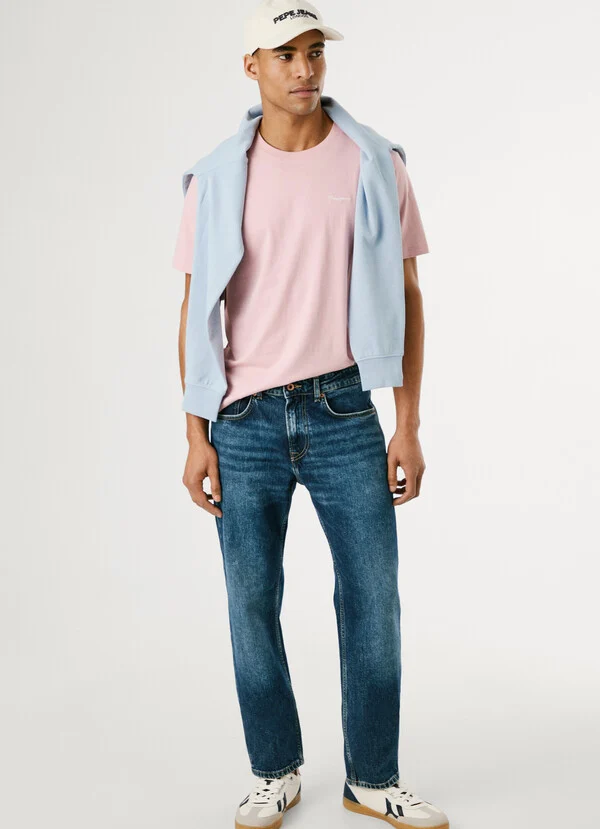 Pepe Jeans Ψηλό τζιν σε ευθεία εφαρμογή PM208395-Blue/Μπλέ