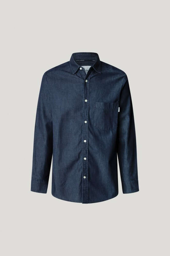 Pepe Jeans Denim Πουκάμισο 'Essentials' PM3090016C2-Denim/Τζίν Pepe Jeans Denim Πουκάμισο 'Essentials' PM3090016C2-Denim/Τζίν