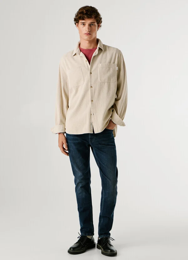 Pepe Jeans Taper fit mid-rise jeans Stanley PM2083996-Blue/Mπλέ