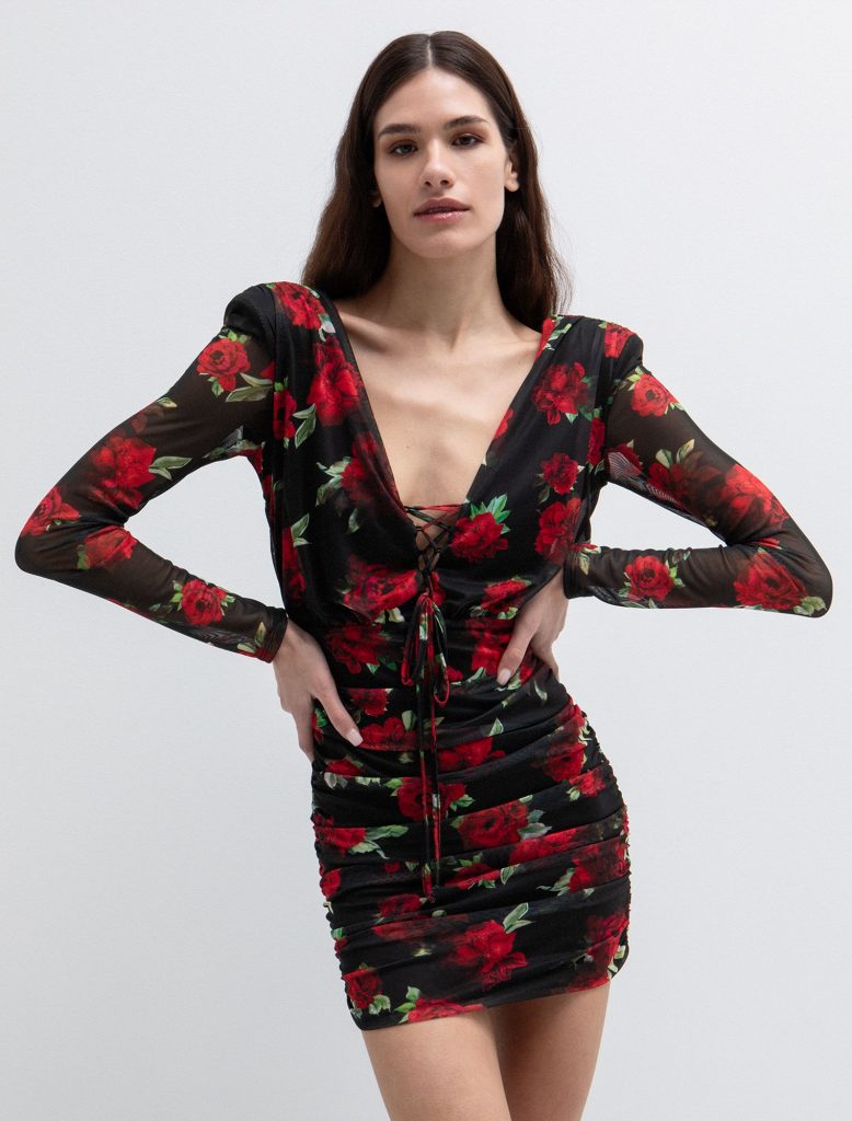 Toi&Moi Μίνι φόρεμα φλοράλ με σούρες 50-6892-126-Floral/Φλοράλ