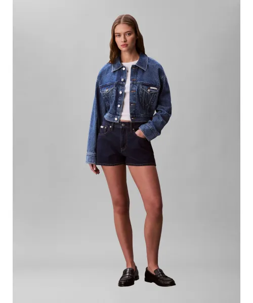 CALVIN KLEIN JEANS Τζιν Μπουφάν Cropped Fit LV047F681G-Blue/Μπλέ