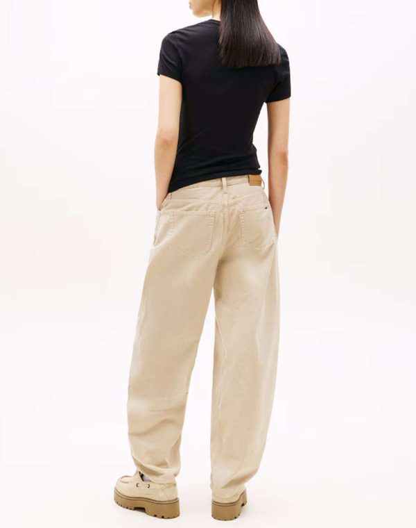 TOMMY JEANS TJW SLIM LINEAR TEE EXT DW0DW18398-0GK-Black/Μαύρο