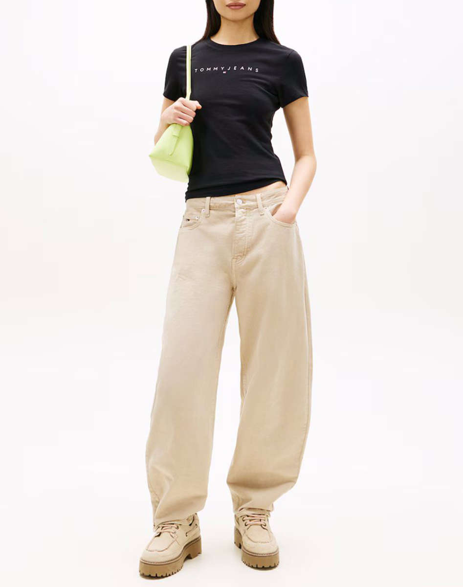 TOMMY JEANS TJW SLIM LINEAR TEE EXT DW0DW18398-0GK-Black/Μαύρο TOMMY JEANS TJW SLIM LINEAR TEE EXT DW0DW18398-0GK-Black/Μαύρο