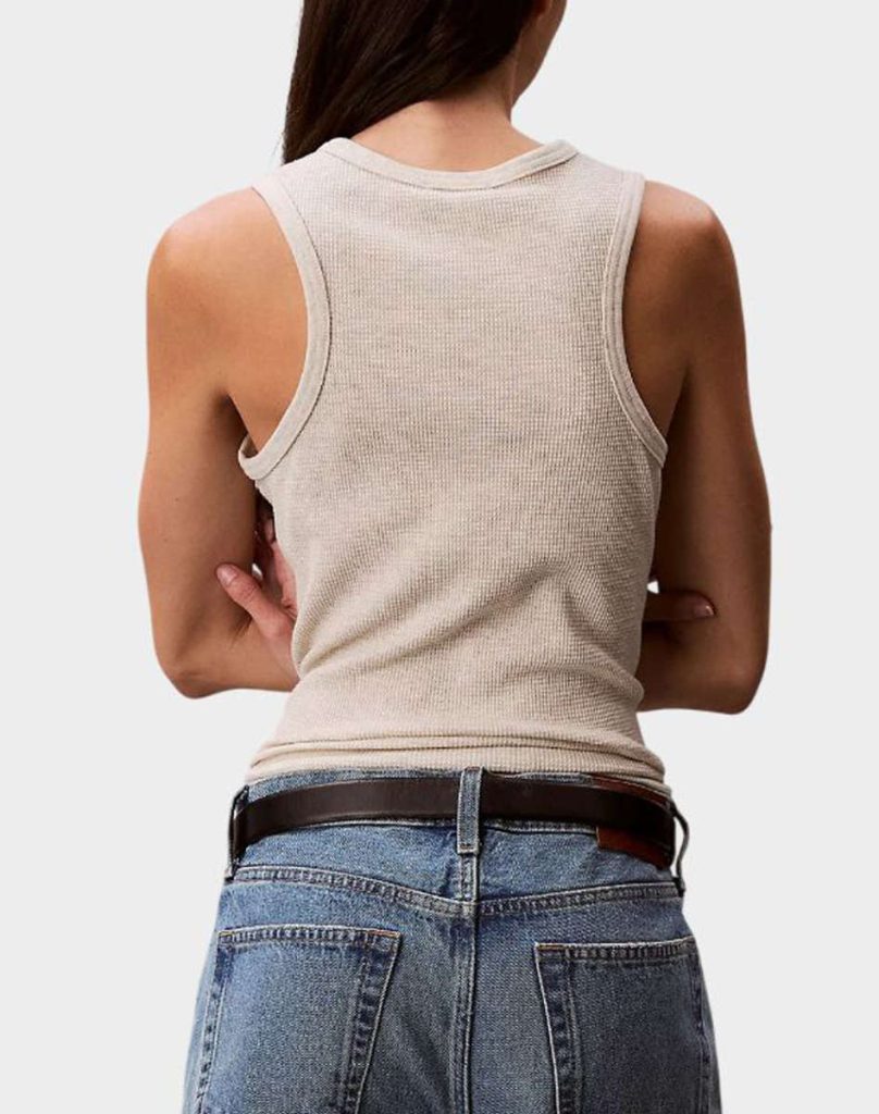 CALVIN KLEIN JEANS SL MONOGRAM PATCH WAFFLE RACER T LV047F232G-P4P-Beige/Μπέζ