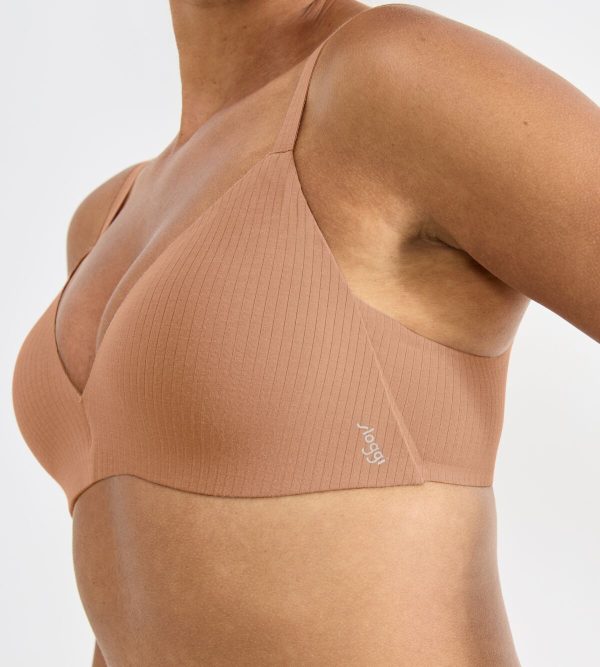 Sloggi γυναικείο σουτιέν χωρίς μπανέλα με ενίσχυση ZERO Feel Pure THE UP Push Up-10226693-00CM-Beige/Μπέζ