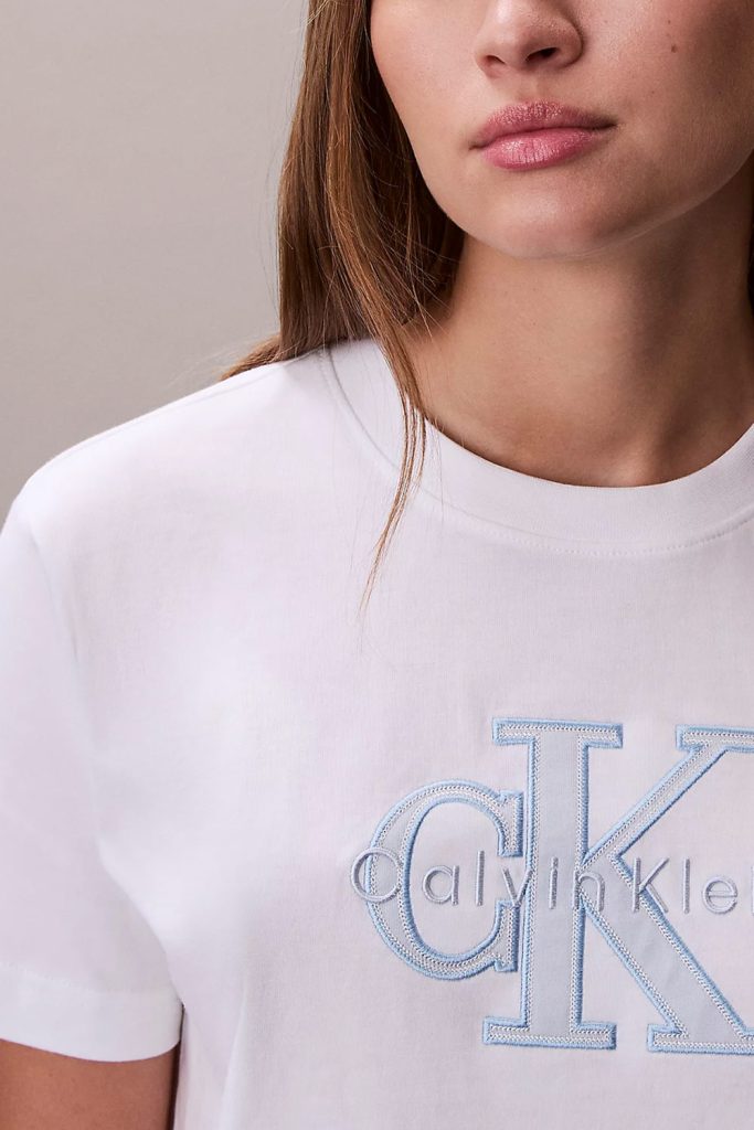 Calvin Klein T-Shirt Hero Ss Classic Monologo New LV047F829G-YAF-Bright White/Άσπρο