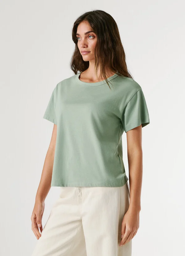 Pepe Jeans Mπλουζάκι με στρας με λογότυπο PL5000167-610-Green/Πράσινο Pepe Jeans Mπλουζάκι με στρας με λογότυπο PL5000167-610-Green/Πράσινο