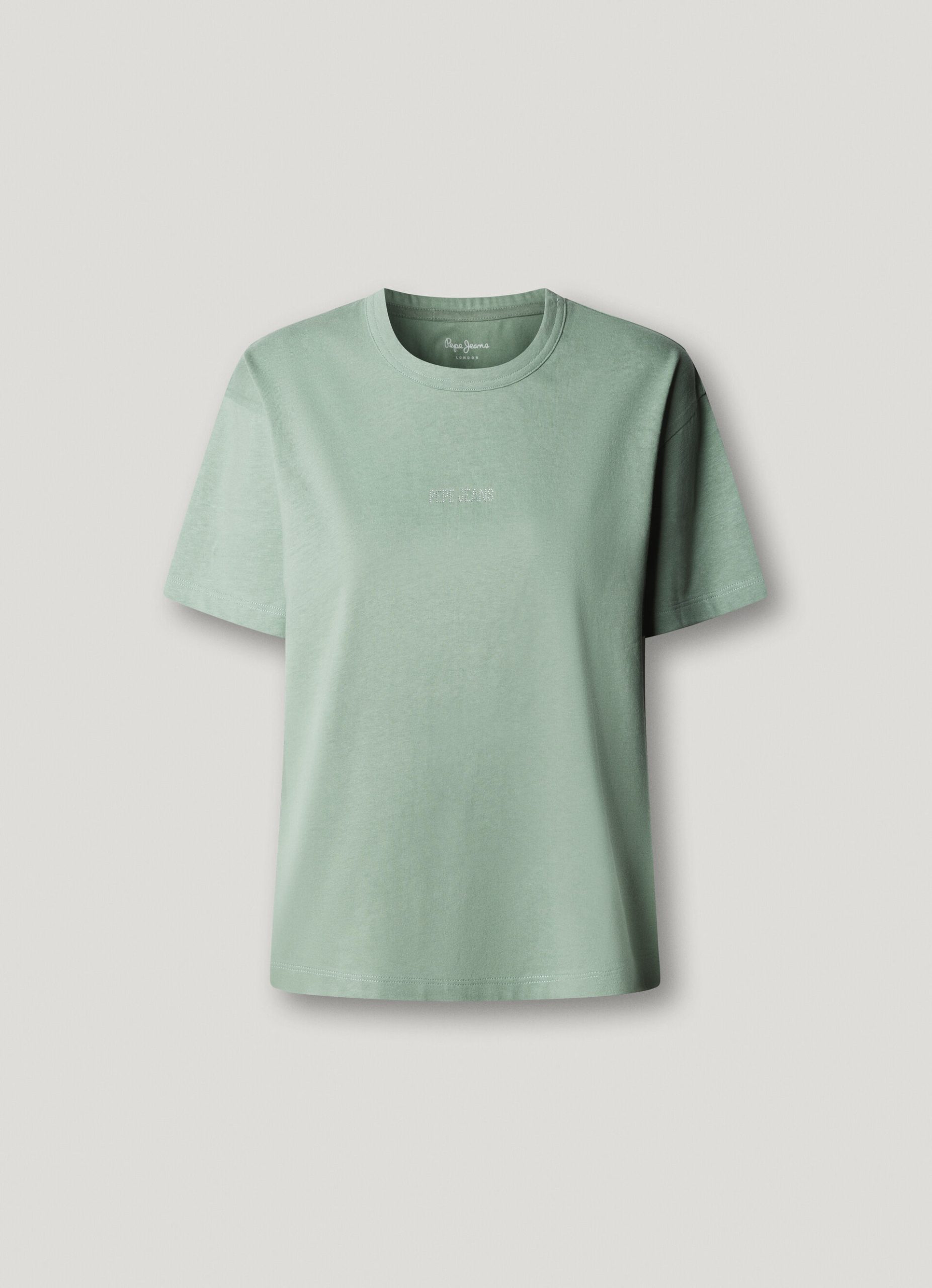 Pepe Jeans Mπλουζάκι με στρας με λογότυπο PL5000167-610-Green/Πράσινο Pepe Jeans Mπλουζάκι με στρας με λογότυπο PL5000167-610-Green/Πράσινο