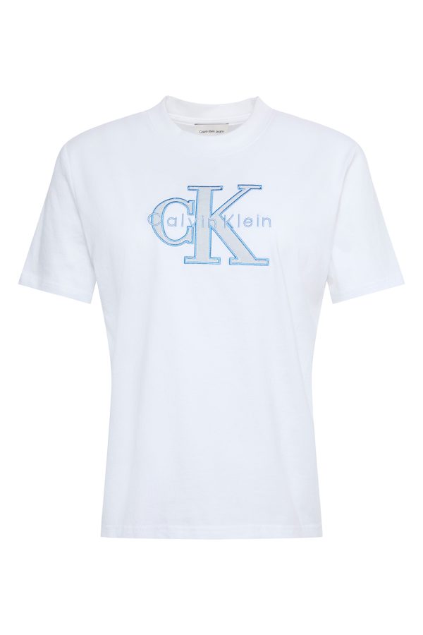 Calvin Klein T-Shirt Hero Ss Classic Monologo New LV047F829G-YAF-Bright White/Άσπρο