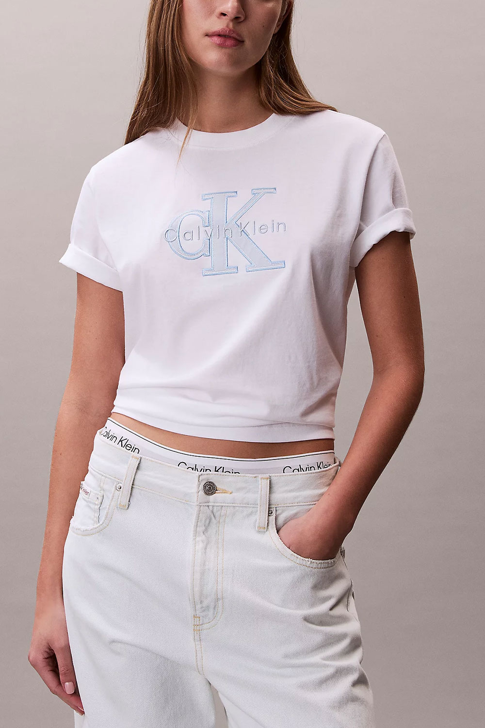 Calvin Klein T-Shirt Hero Ss Classic Monologo New LV047F829G-YAF-Bright White/Άσπρο Calvin Klein T-Shirt Hero Ss Classic Monologo New LV047F829G-YAF-Bright White/Άσπρο