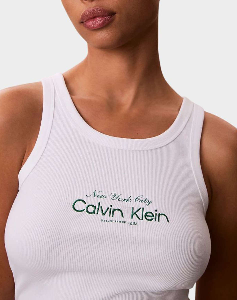 CALVIN KLEIN JEANS CONTOUR 2X2 RIB GRAPHIC TANK LV047F816G-YAF-White/Λευκό CALVIN KLEIN JEANS CONTOUR 2X2 RIB GRAPHIC TANK LV047F816G-YAF-White/Λευκό