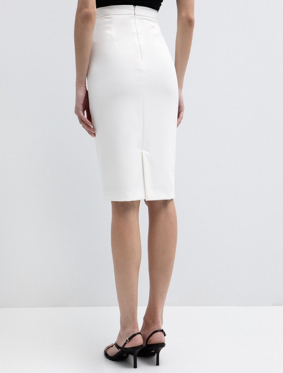 Toi&Moi Pencil φούστα midi 10-4005-126-Off White/Υπόλευκο Toi&Moi Pencil φούστα midi 10-4005-126-Off White/Υπόλευκο