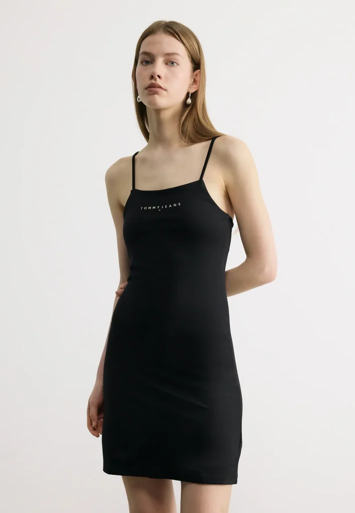 Tommy Jeans LINEAR STRAPPY DRESS Φόρεμα από ζέρσεϊ DW0DW22338-Black/Μαύρο