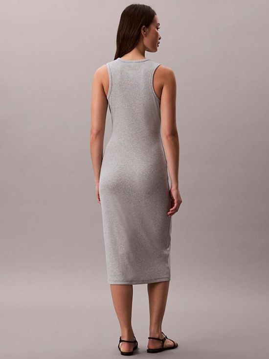 Calvin Klein Γυναικείο Φόρεμα Sl Monologo Baby Rib Tank Midi LV047F242G-Grey/Γκρί