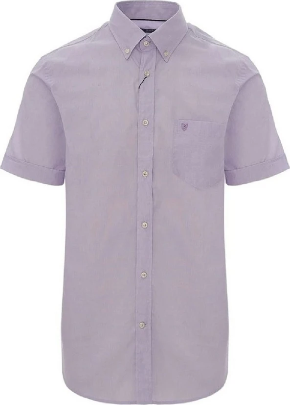 The Bostonians Ανδρικό Πουκάμισο Βαμβακερό Κοντομάνικο Κανονική Γραμμή Ροζ 3BAP0000-B164LC-Lilac/Λιλά