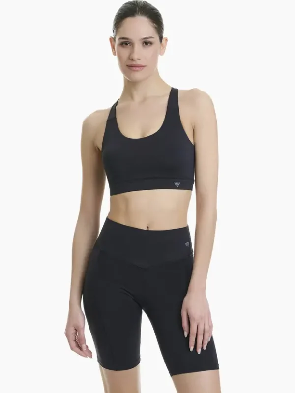 Walk Ποδηλατικό κολάν συμπίεσης laser cut με τσέπες στο πλάι W916_02-Black/Μαύρο