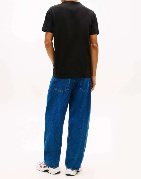 TOMMY JEANS TJM REG SIGNATURE STRIPE T EXT DM0DM22539-BDS-Black/Μαύρο