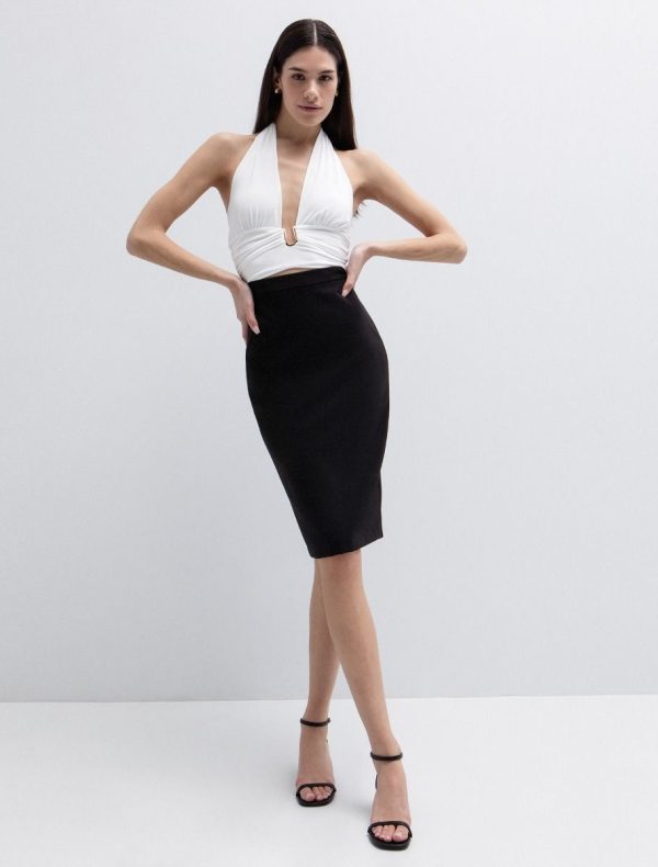 Toi&Moi Pencil φούστα midi 10-4005-126-Black/Μαύρο