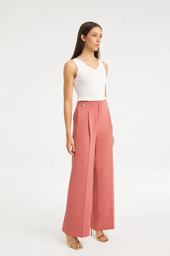 Mind Matter KODA TROUSERS Ψηλόμεσο Tailored Παντελόνι MML26-01-03-003-PEACH/Pοδακινί