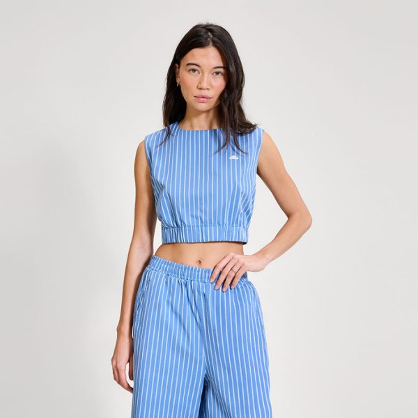 Ellesse Γυναικεία αμάνικη μπλούζα Resort Stripe Sarzana Top SGD23350-417-Striped Blue/Ριγέ Μπλέ