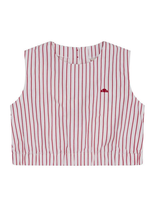 EllesseResort Stripe Sarzana Γυναικεία Μπλούζα Βαμβακερή Αμάνικη Ριγέ Λευκή SGD23350-800-Striped White/Ριγέ Λευκή