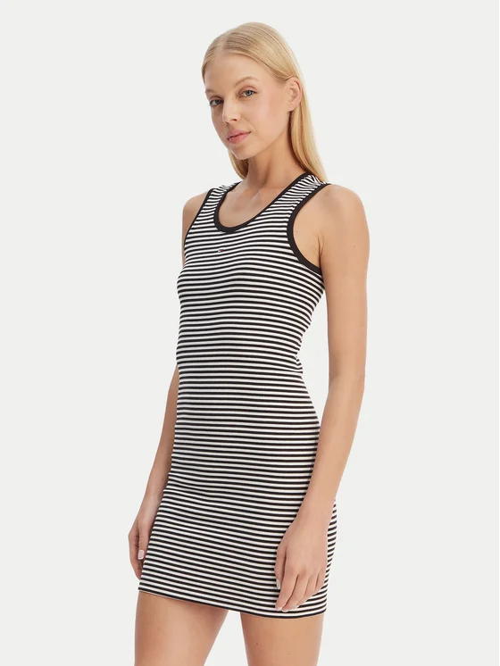 Tommy Jeans Φόρεμα καθημερινό Essential Slim Fit DW0DW20674-Black/Μαύρο