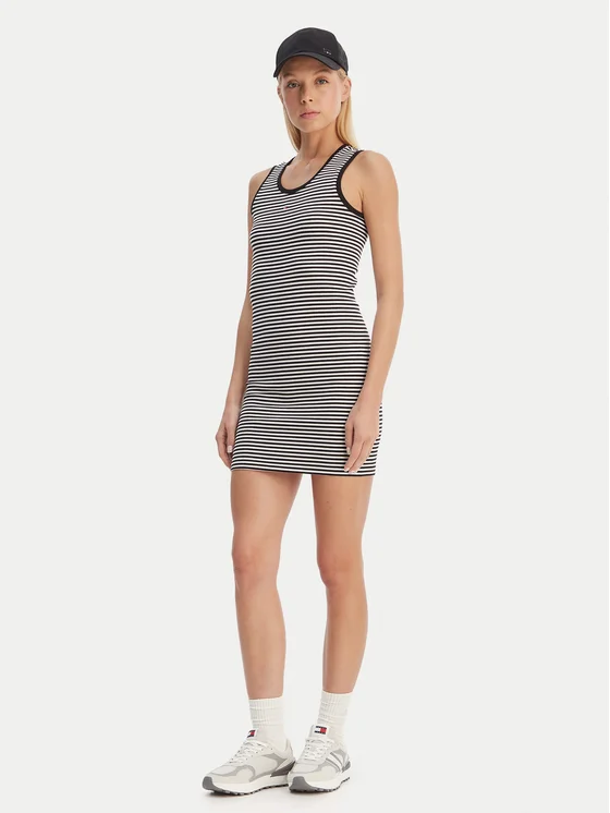 Tommy Jeans Φόρεμα καθημερινό Essential Slim Fit DW0DW20674-Black/Μαύρο