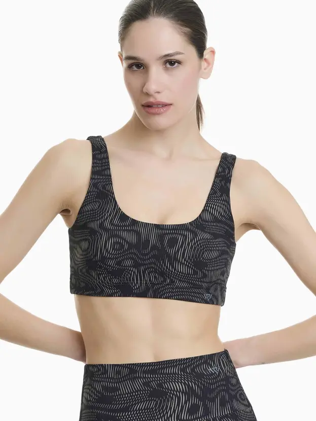 Walk Rib αθλητικό μπουστάκι με τύπωμα και αφαιρούμενα cups W952-2-MULTI/Εμπριμέ